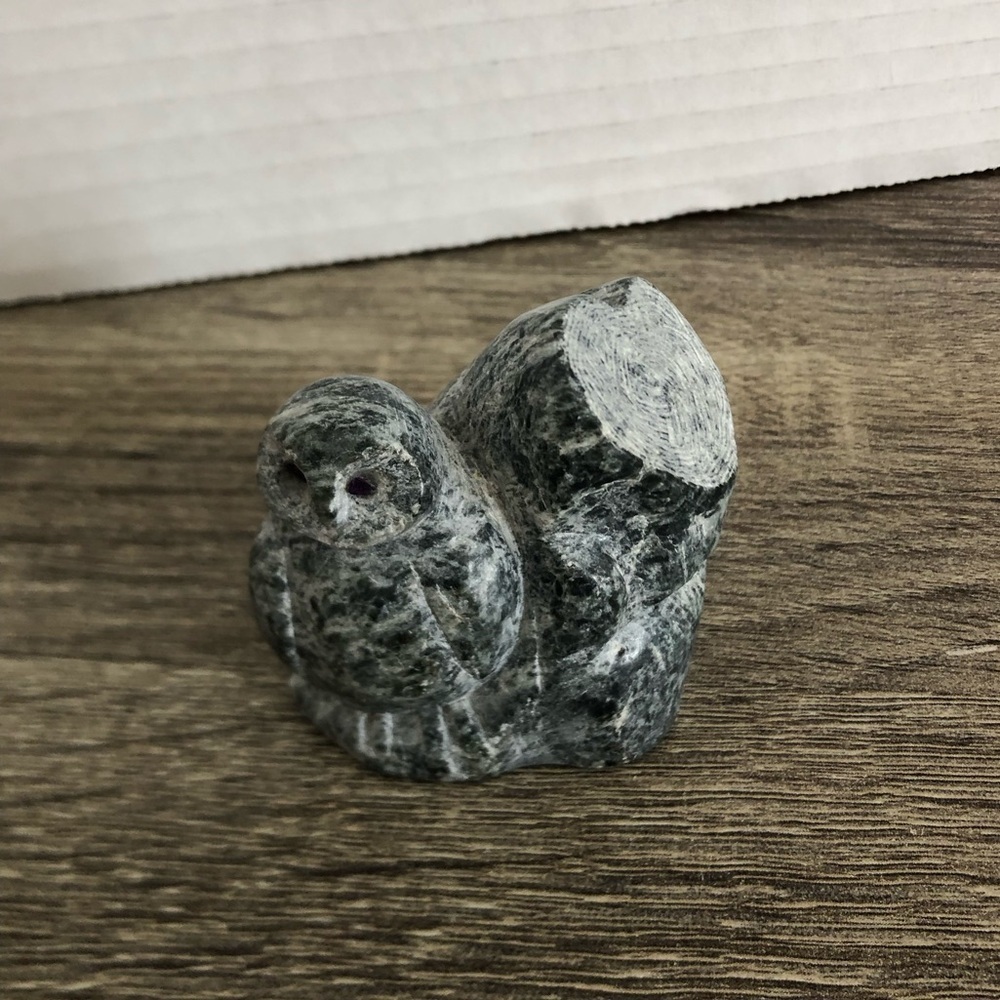 Hand Carved Stone Owl Figurine